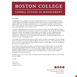 Congrats on Your Boston College Acceptance | Program Congratulations Letter example document template 