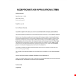 Receptionist cover letter example document template
