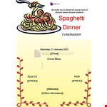 Spaghetti Dinner Fundraiser Poster example document template