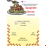 Spaghetti Dinner Fundraiser Poster example document template 