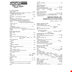 Service Price List - Account Check Level | APGFCU example document template