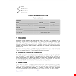 Leave Of Absence Template for Medical or Family Reasons example document template