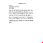 It Job Application Letter example document template
