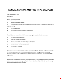 AGM Minutes template