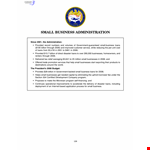 Small Business Administration Budget example document template
