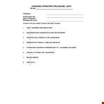 SOP Templates | Standard Operating Procedure Equipment example document template