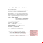 Problem Statement Template example document template