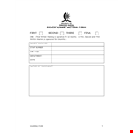 Employee Disciplinary Action Form | Warning & Final Action example document template