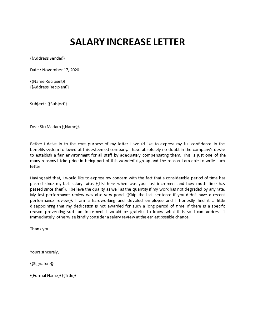 asking for a raise letter