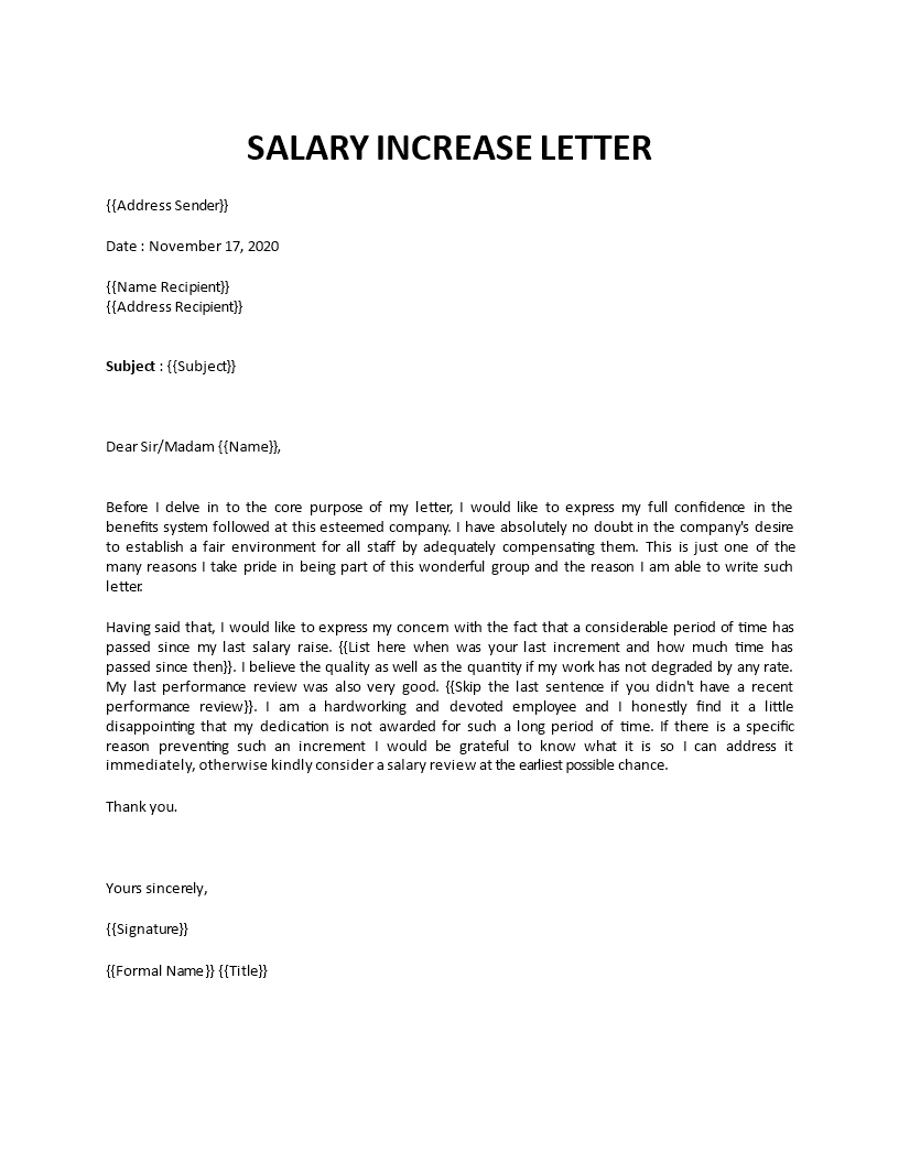 Asking for a raise letter