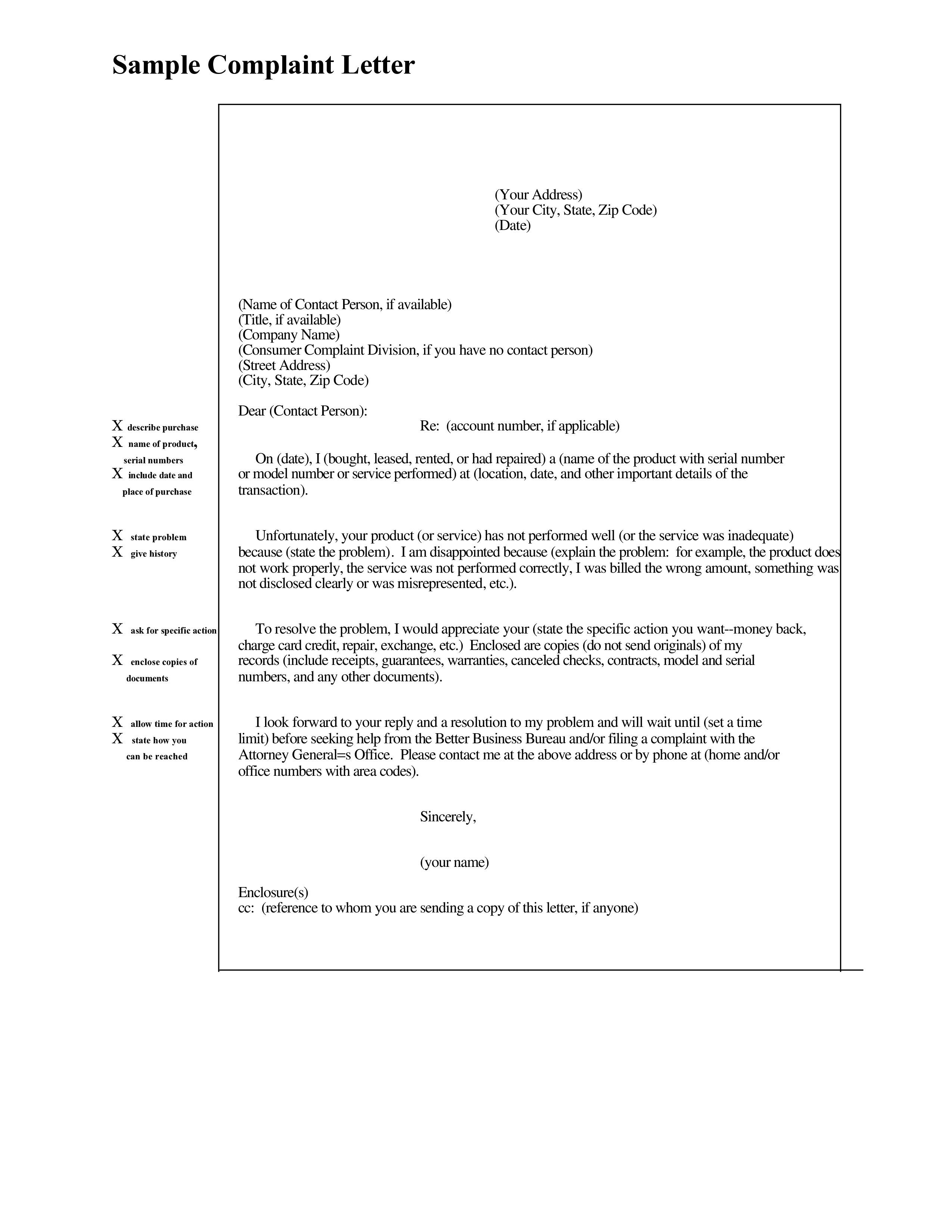 Simple Complaint Letter Template simple-complaint-letter-template