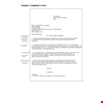 Simple Complaint Letter Template example document template