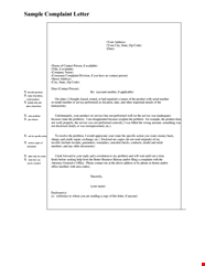 Simple Complaint Letter Template
