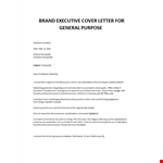 Brand Executive cover letter example document template
