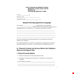 Simple Parenting Agreement Template example document template