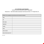 Effective Exit Interview Template for Successful Employment Exit example document template 
