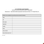 Effective Exit Interview Template for Successful Employment Exit example document template