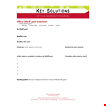 Actionable Smart Goals Template example document template