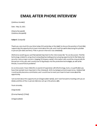 Email After Phone Interview