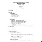 Formal Board Meeting Agenda Template example document template