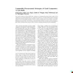 Procurement Commodity Strategy Template example document template