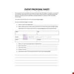 Event Proposal Sheet example document template
