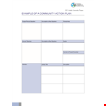 Community Project Action Plan - Engaging Community to Achieve Objectives example document template