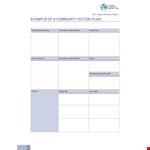 Community Project Action Plan - Engaging Community to Achieve Objectives example document template 