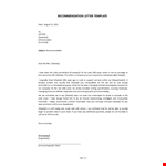 Recommendation Letter Template example document template