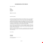 Recommendation Letter Template example document template 