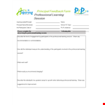 Professional Learning Form example document template