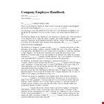 Company Employee Handbook Template - Simplify Employment Policies for Your Employees example document template