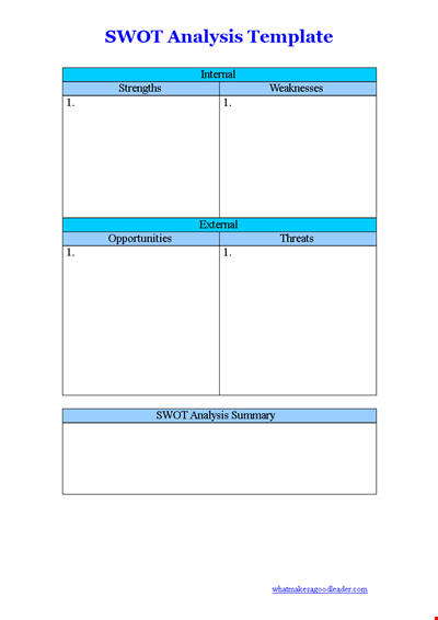 Swot Analysis Template: Identify Opportunities