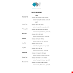Sales Calendar Template example document template