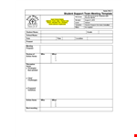 Meeting Minutes Template | Free School Meeting Notes | Support for Students & All Agenda Items example document template