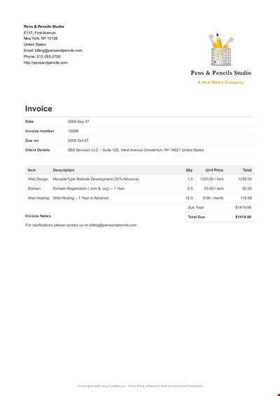 Web Design Invoice Template Pbrqedy