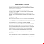 Colleague Farewell Speech example document template