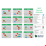 Yearly Payroll Calendar Template example document template 