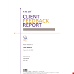 Client Feedback Report - Analyzing Trends and Gathering Insights example document template