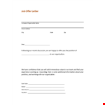 Offer Letter for Your Dream Position! example document template
