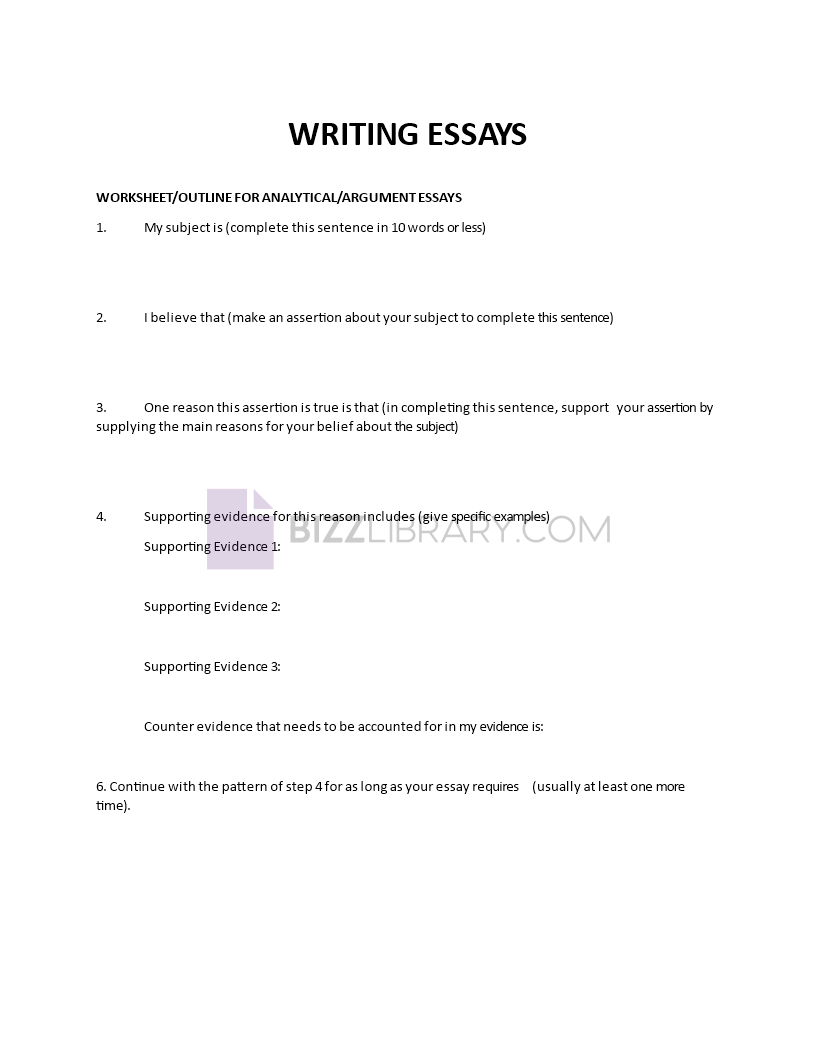 essay writing guidelines template