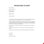 Apology letter to customer example document template