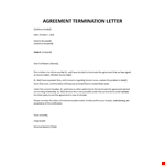 Agreement Termination Letter  example document template