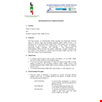 Memorandum Of Understanding Template example document template