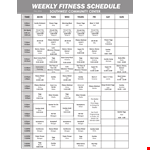 Printable Weekly Fitness Calendar Template example document template