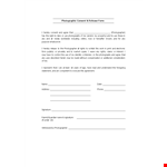 Consent to Use Photos - Model Release Form example document template