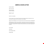 Simple cover letter examples example document template