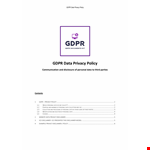 GDPR Privacy Policy template example document template