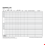 Printable Running Log Template - Track Your Monthly Runs | Vertex example document template