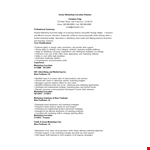 Senior Marketing Executive Resume example document template